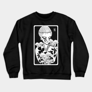 Lady Nature - black and white illustration Crewneck Sweatshirt